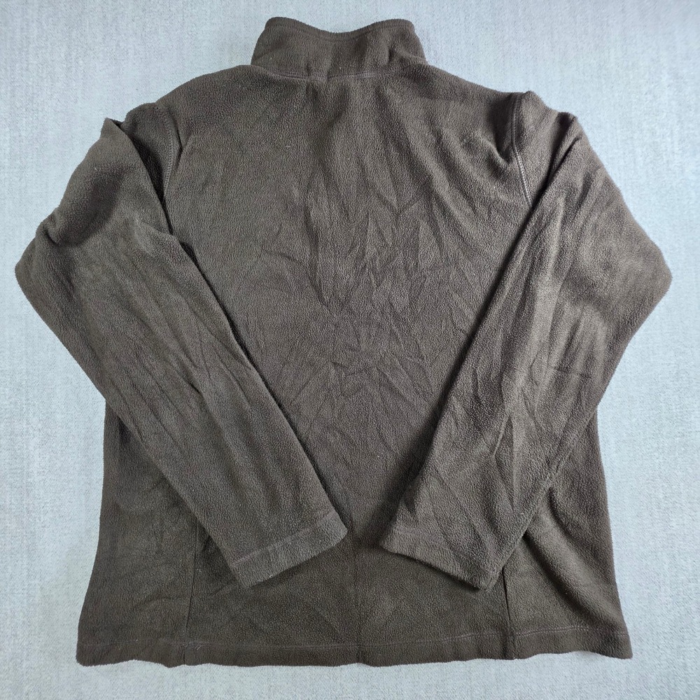 Lands' End Fleece Pullover Men Small Brown Quarter Zip Mock Neck Jacket - Picture 2 of 16